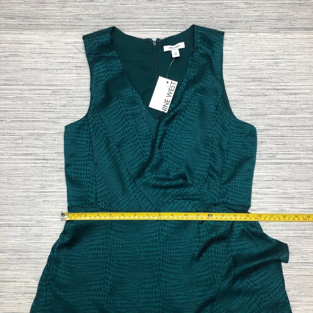 Nine West women's Sleeveless Wrap Mini Dress size M Brazilian teal - Picture 8 of 12